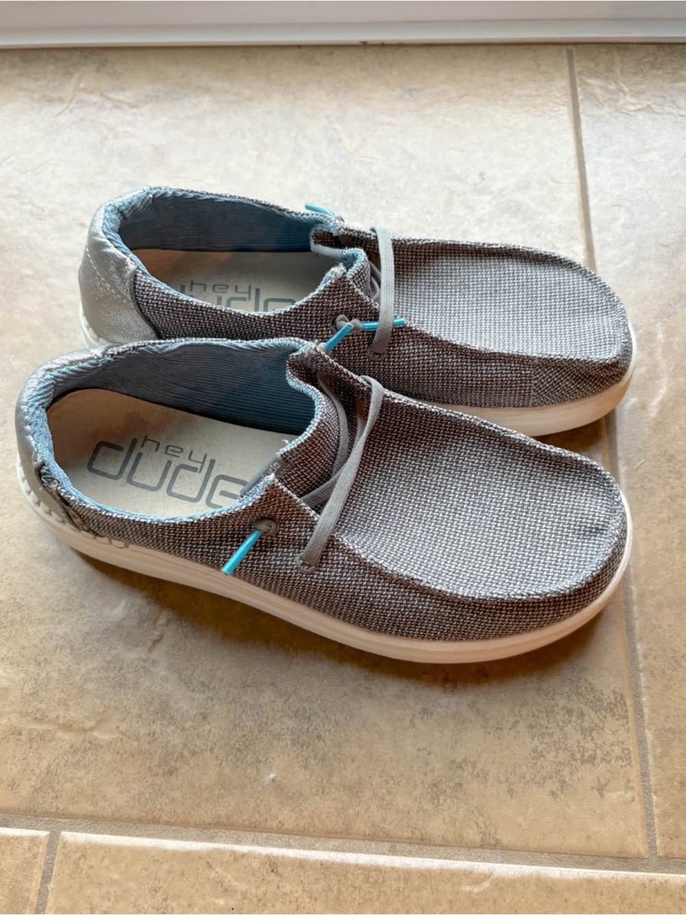 Hey Dude Gray Canvas Slip-On Loafers • Size 7